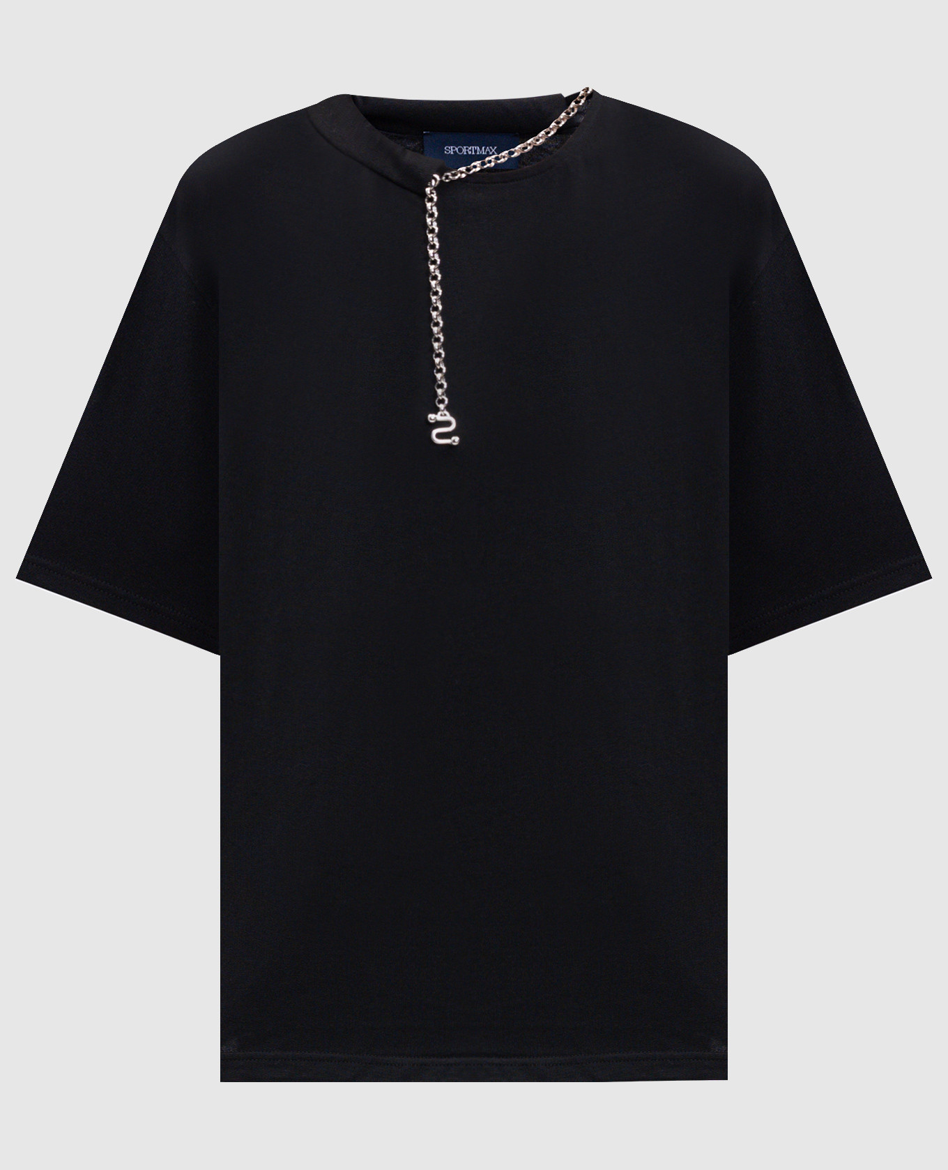 Black OBLATO T-shirt with chain Max Mara Sportmax