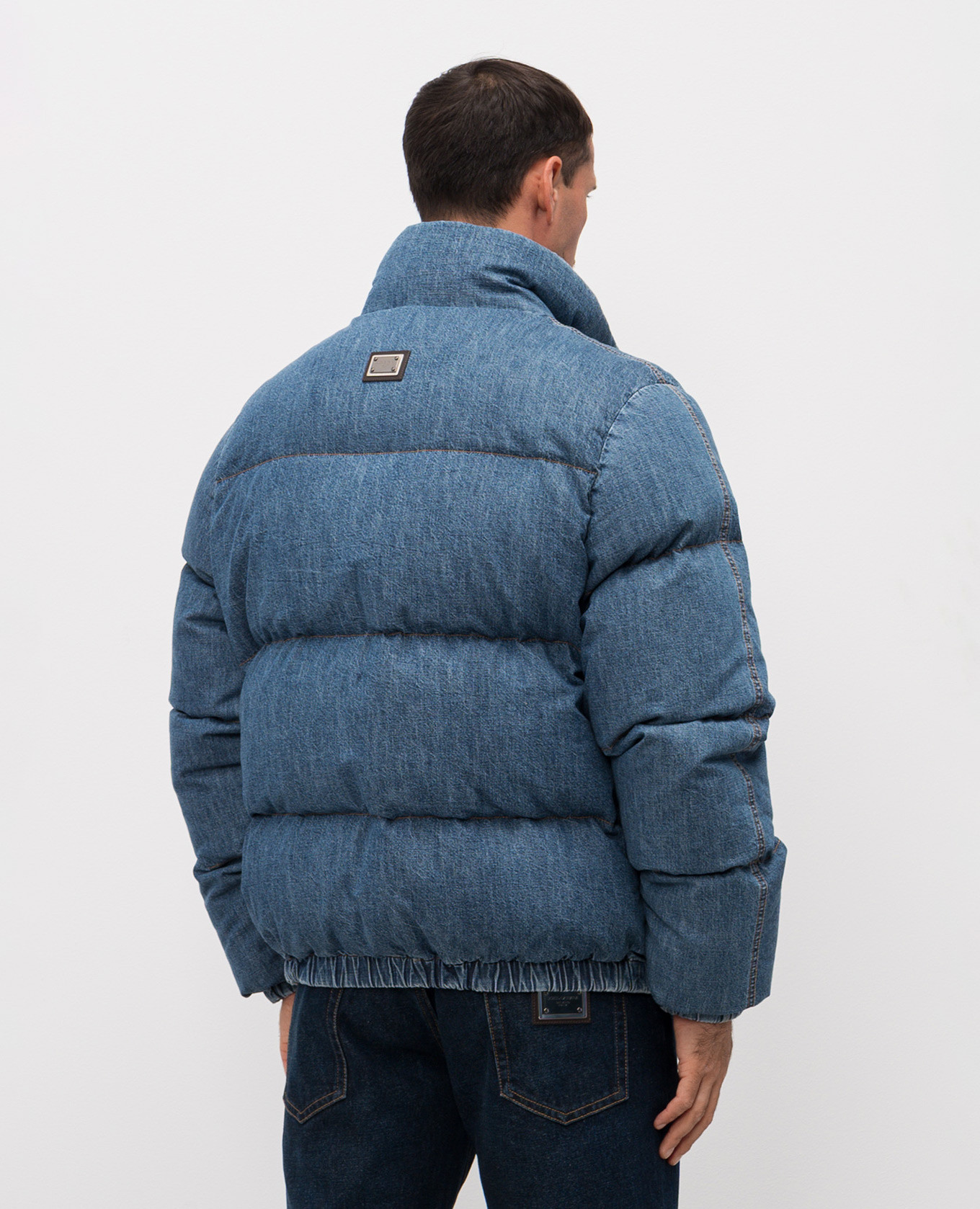 Blue denim down jacket Dolce&Gabbana 4