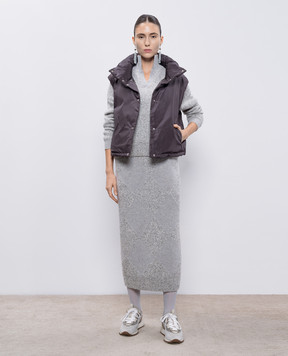 Ballantyne Gray skirt with wool with a geometric pattern B1G0565P003