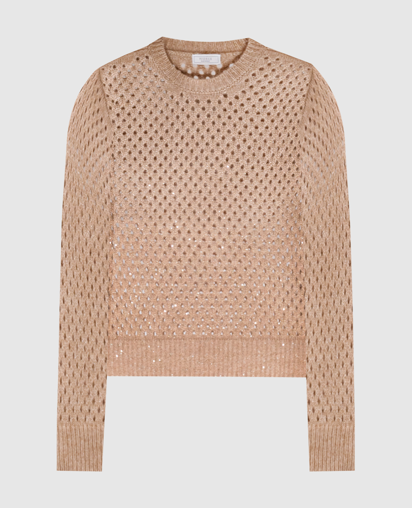 

Brown openwork sweater with wool and sequins Peserico
