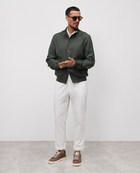 Enrico Mandelli Green jacket made of linen, wool and silk 1T514A5610