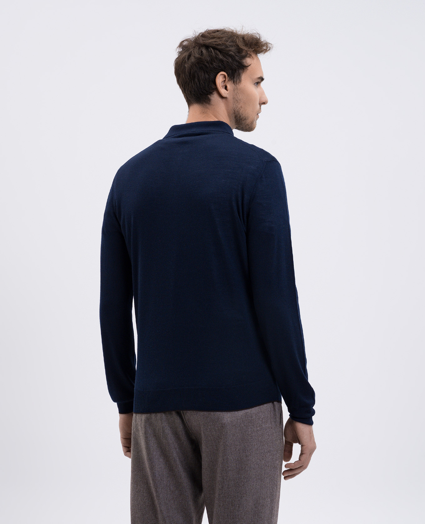 

Blue wool polo shirt Enrico Mandelli
