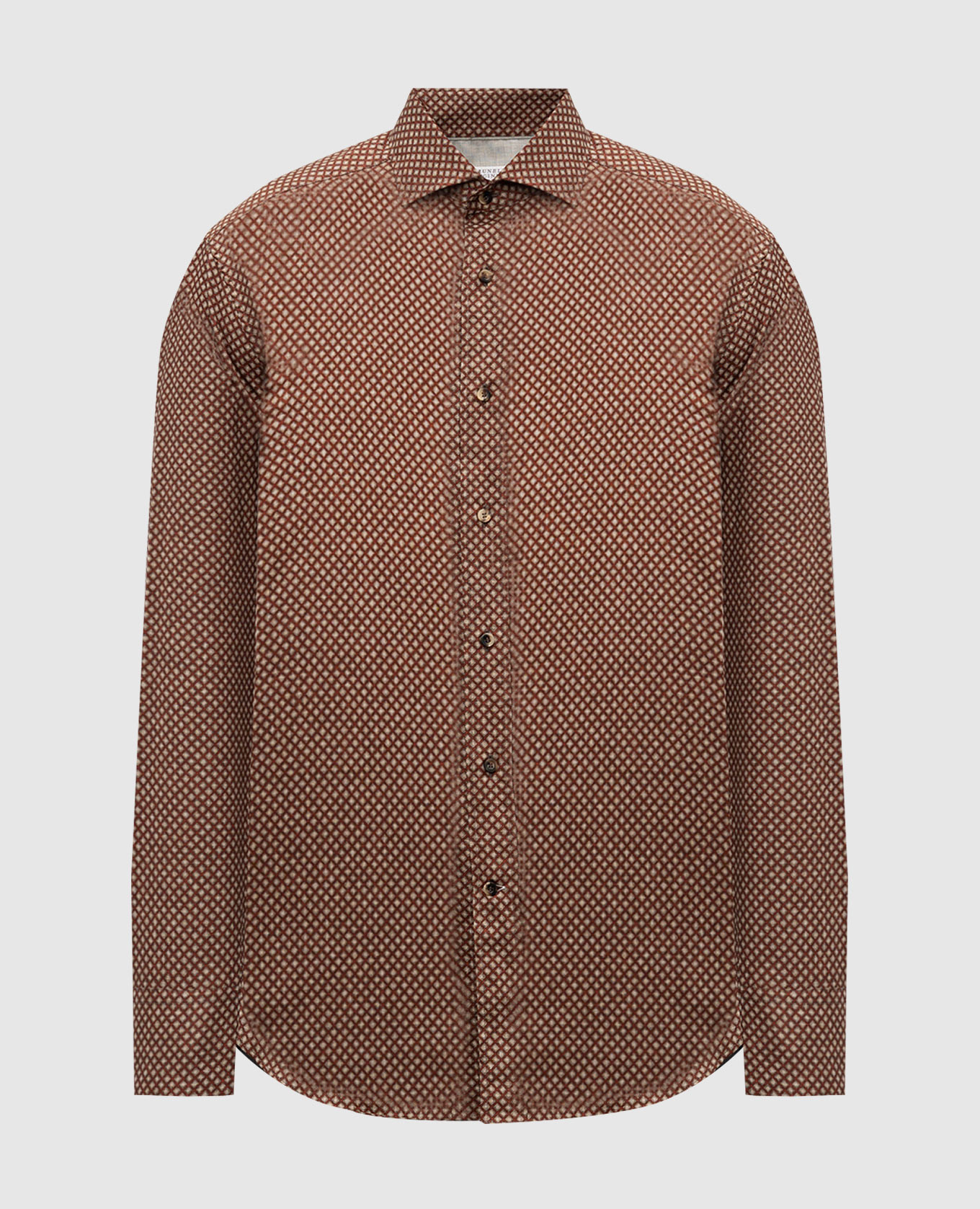 

A burgundy shirt in a geometric pattern Brunello Cucinelli