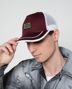 Dolce&Gabbana Burgundy cap with logo patch GH874ZFUFJU