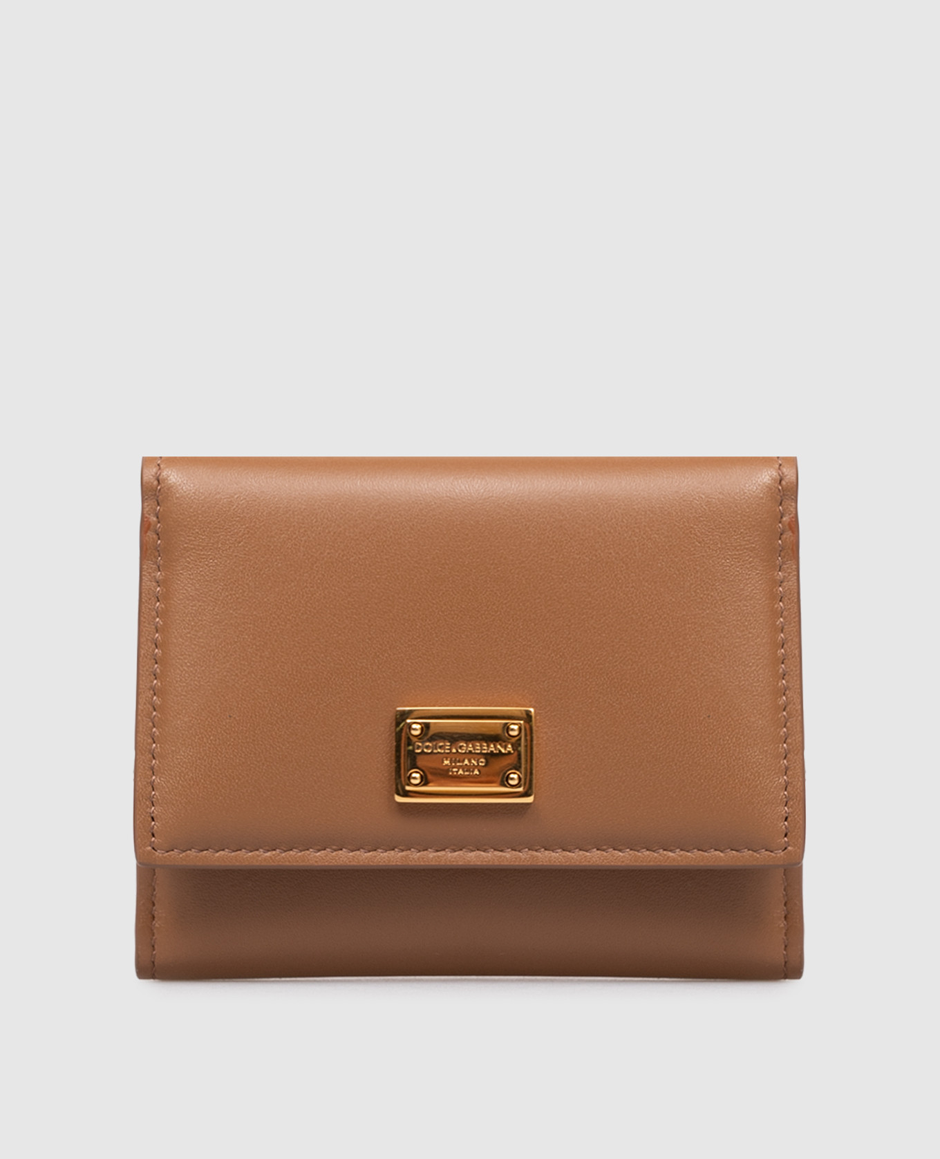 Brown leather wallet with logo Dolce&Gabbana
