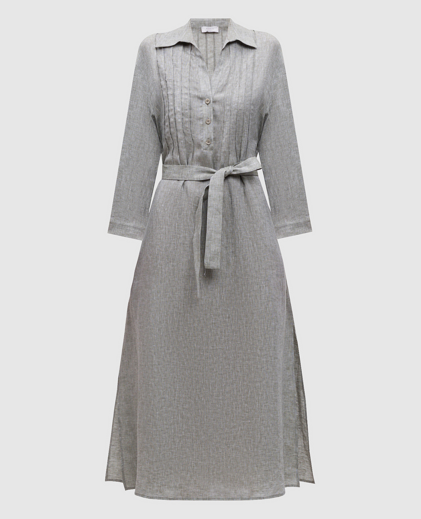 Green linen shirt dress Peserico