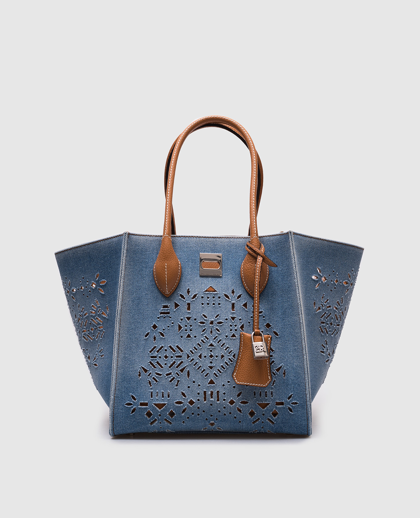 

Maggie blue perforated tote bag Ermanno Scervino