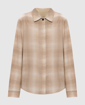 Woolrich Beige wool check shirt CFWWSI2002FRUT5008