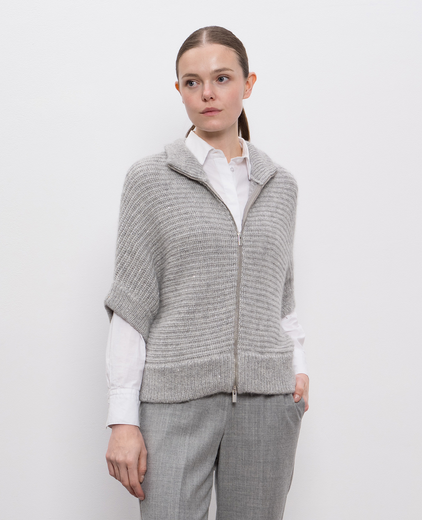 

Gray alpaca wool cardigan Peserico, Grey
