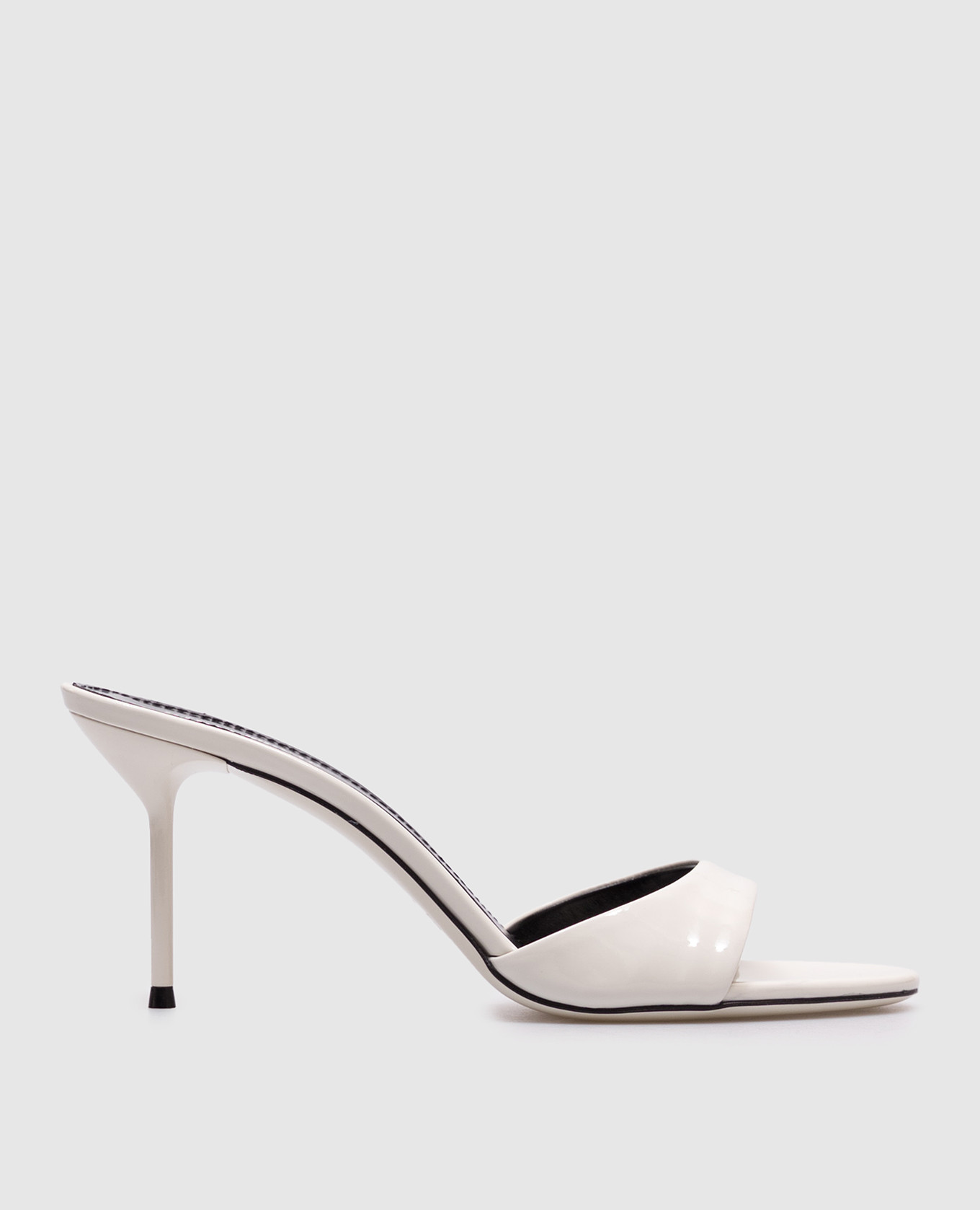 

Lidia white patent leather mules Paris Texas