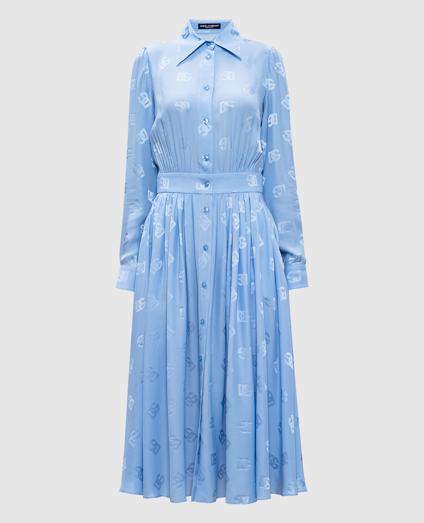 

Blue DG silk shirt dress Dolce&Gabbana, Light blue