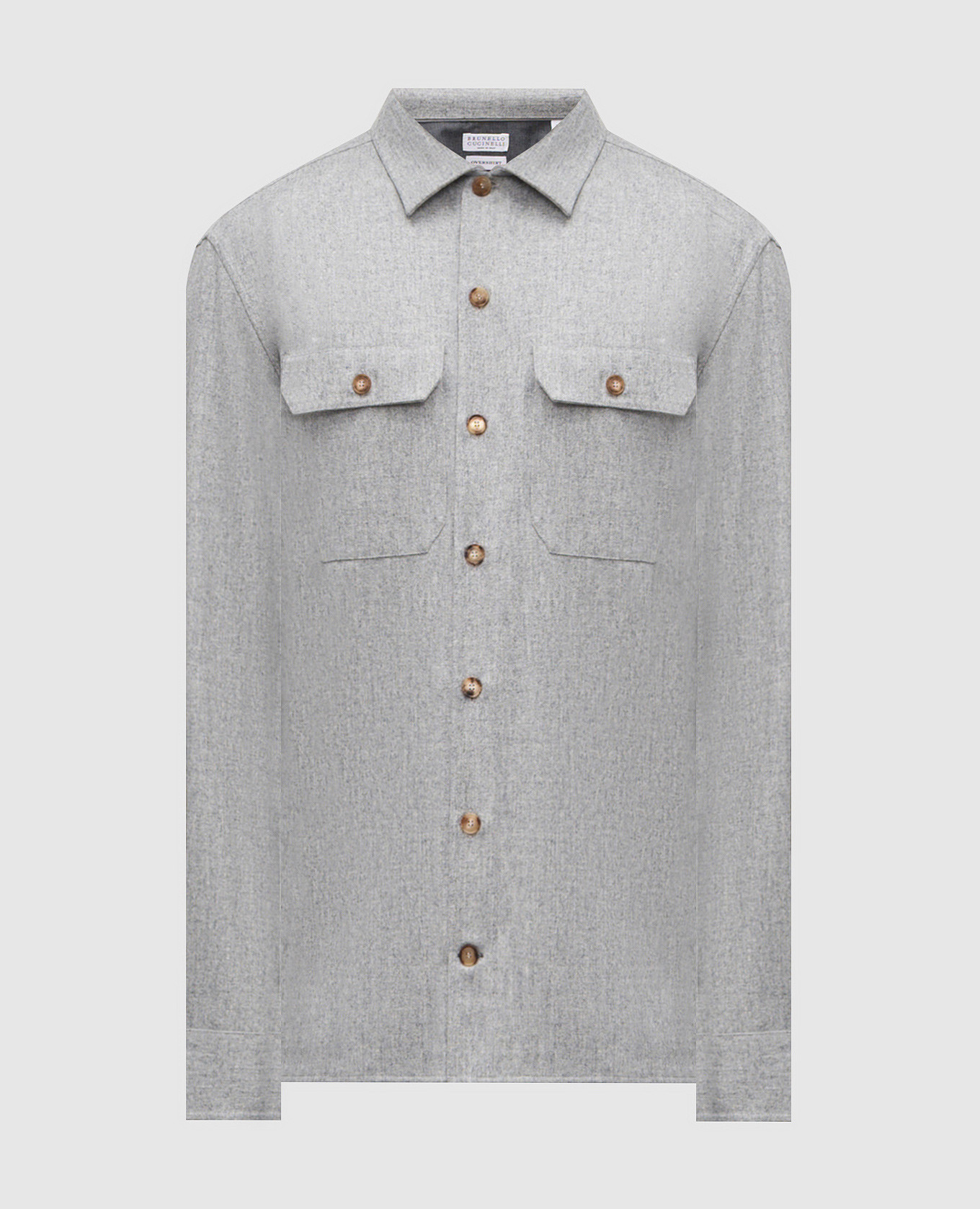 Gray wool shirt Brunello Cucinelli
