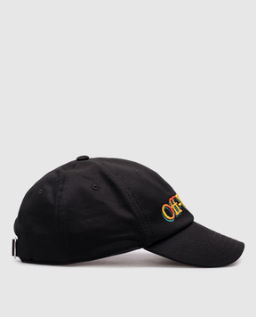 Off-White Black cap with contrasting logo embroidery OMLA049S25FAB003