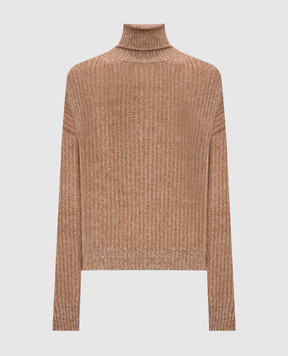 Peserico Brown alpaca sweater with lurex S99636F05A9249