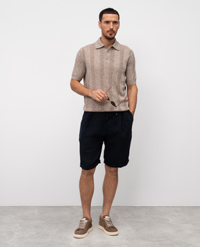 Brunello Cucinelli Blue linen shorts M243DU0020