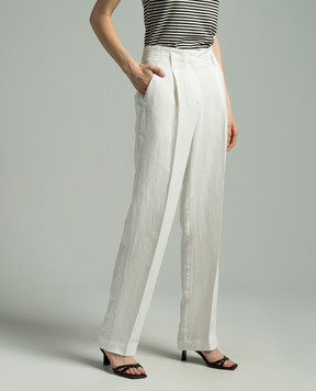 Brunello Cucinelli White pants with linen MH126P8542