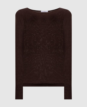 Brunello Cucinelli Brown cashmere and silk jumper M13800008P