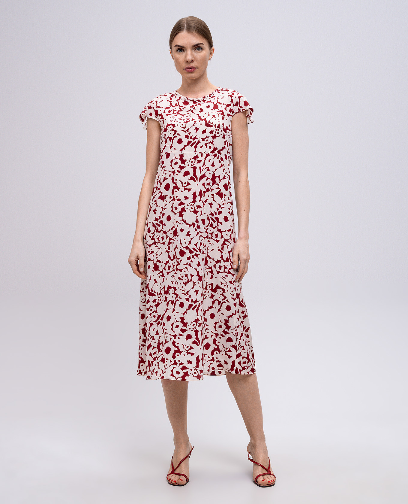 

GISELLA beige silk dress with floral print Max Mara