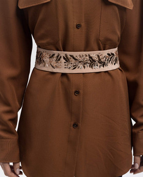 Vionnet Beige silk belt with appliqué ACVAE13007T1003