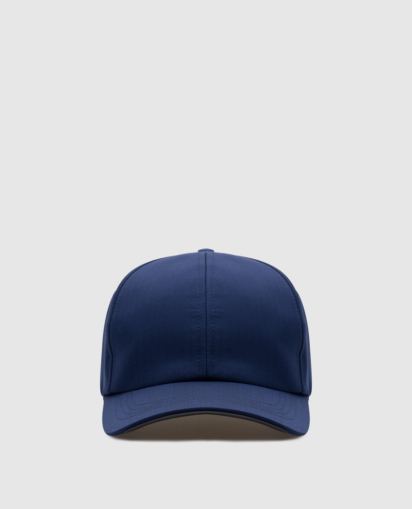 Blue wool cap with logo print sease