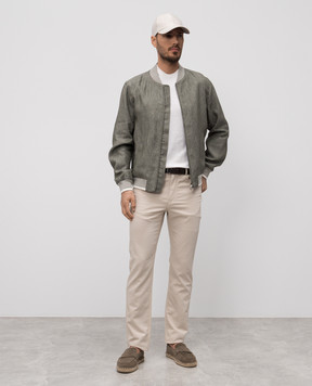 Agnona Beige linen pants T709U5NUC052