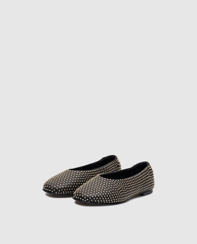 Simkhai Eden black leather ballet flats 524S010STUD