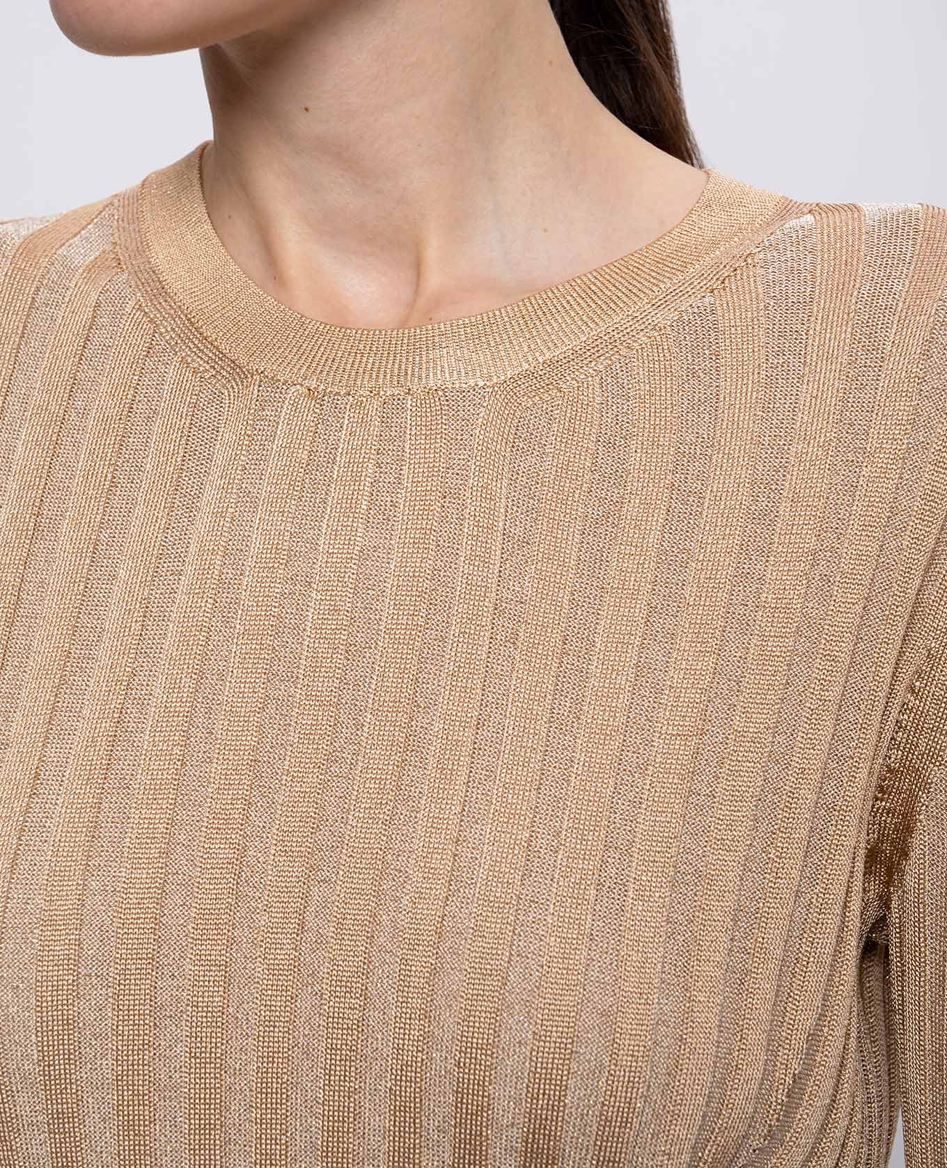 Beige ribbed jumper with lurex Versace 4