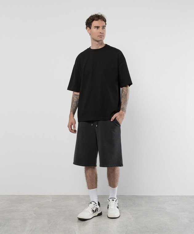 AMIRI - Black t-shirt with logo embroidery AMJYTE1061 - shop