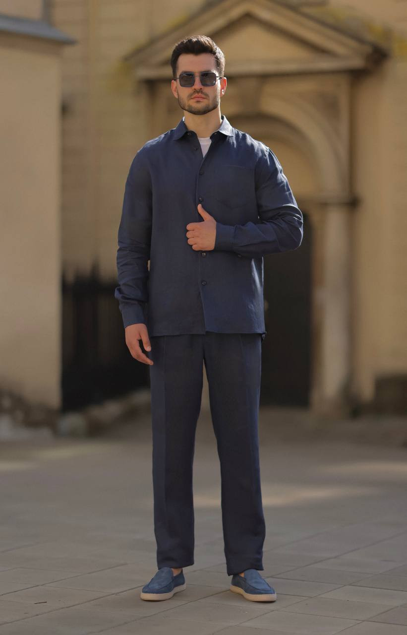 Blue checked linen shirt Cashmere&Whiskey 6