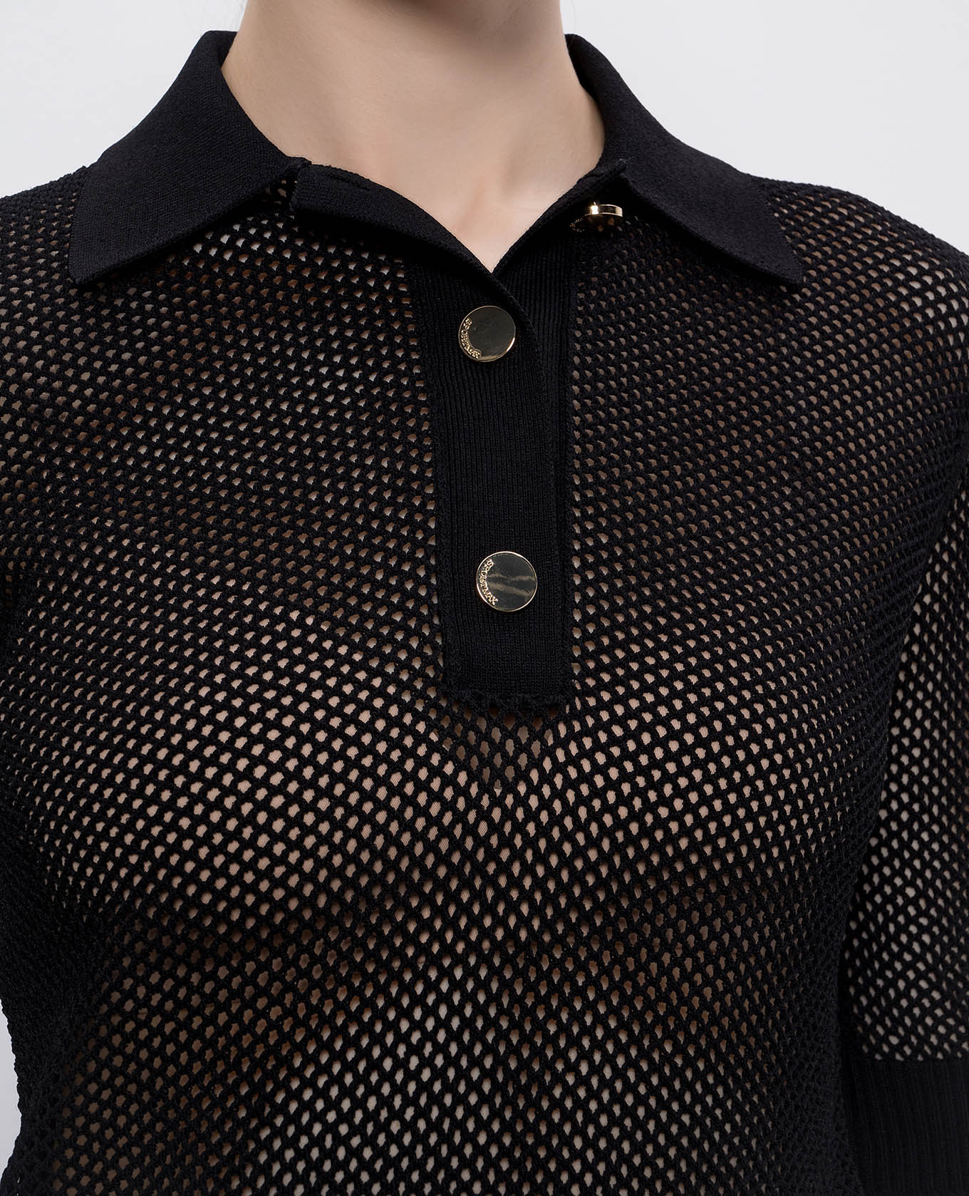 

Black openwork polo shirt CASTA Max Mara Sportmax