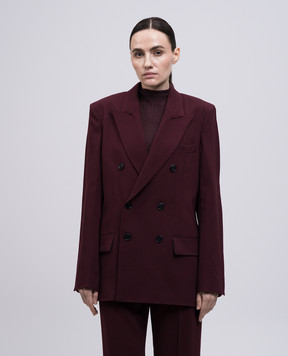 Victoria Beckham Burgundy double-breasted jacket with wool 1225WJK006543A