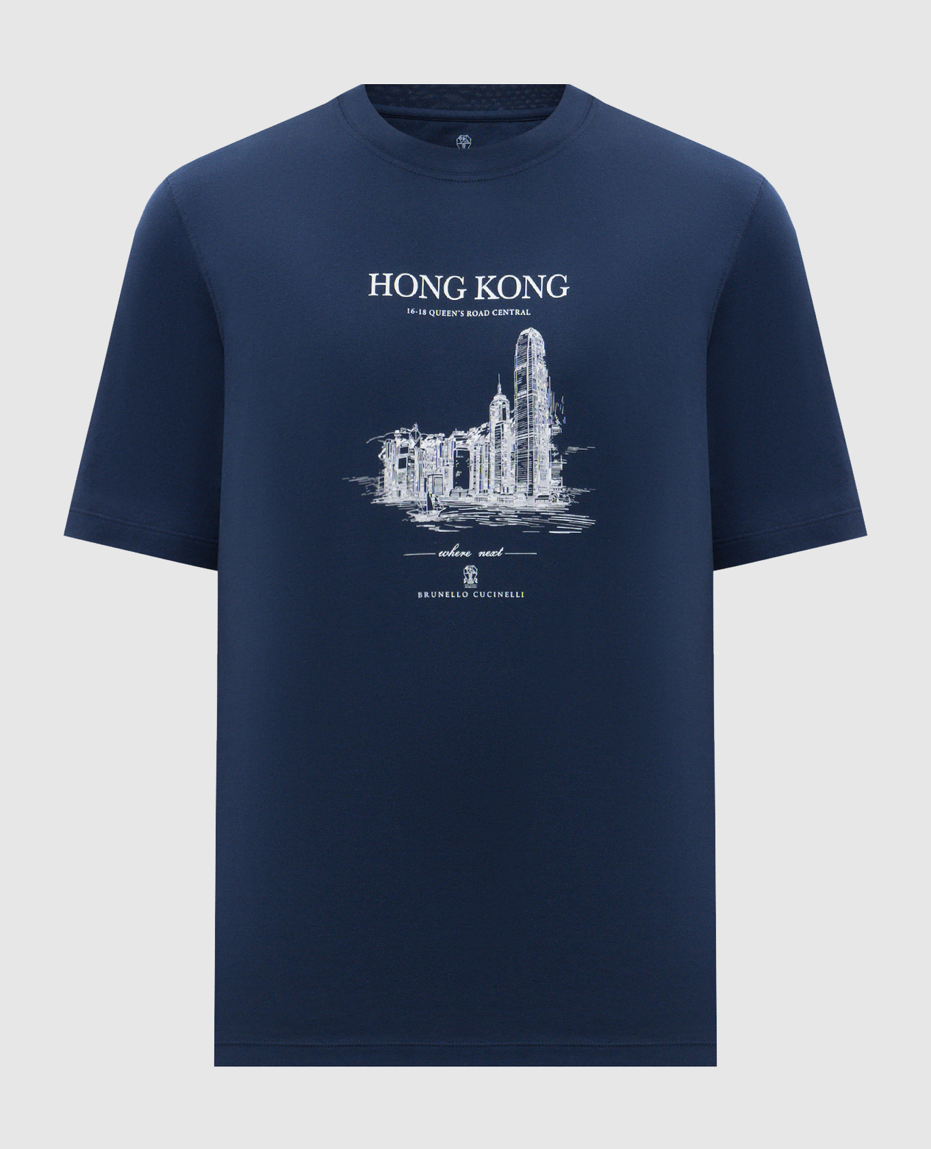

Blue Hong Kong print t-shirt Brunello Cucinelli