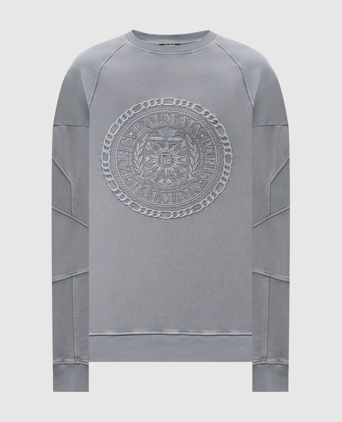 Grey sweatshirt with logo embroidery Balmain
