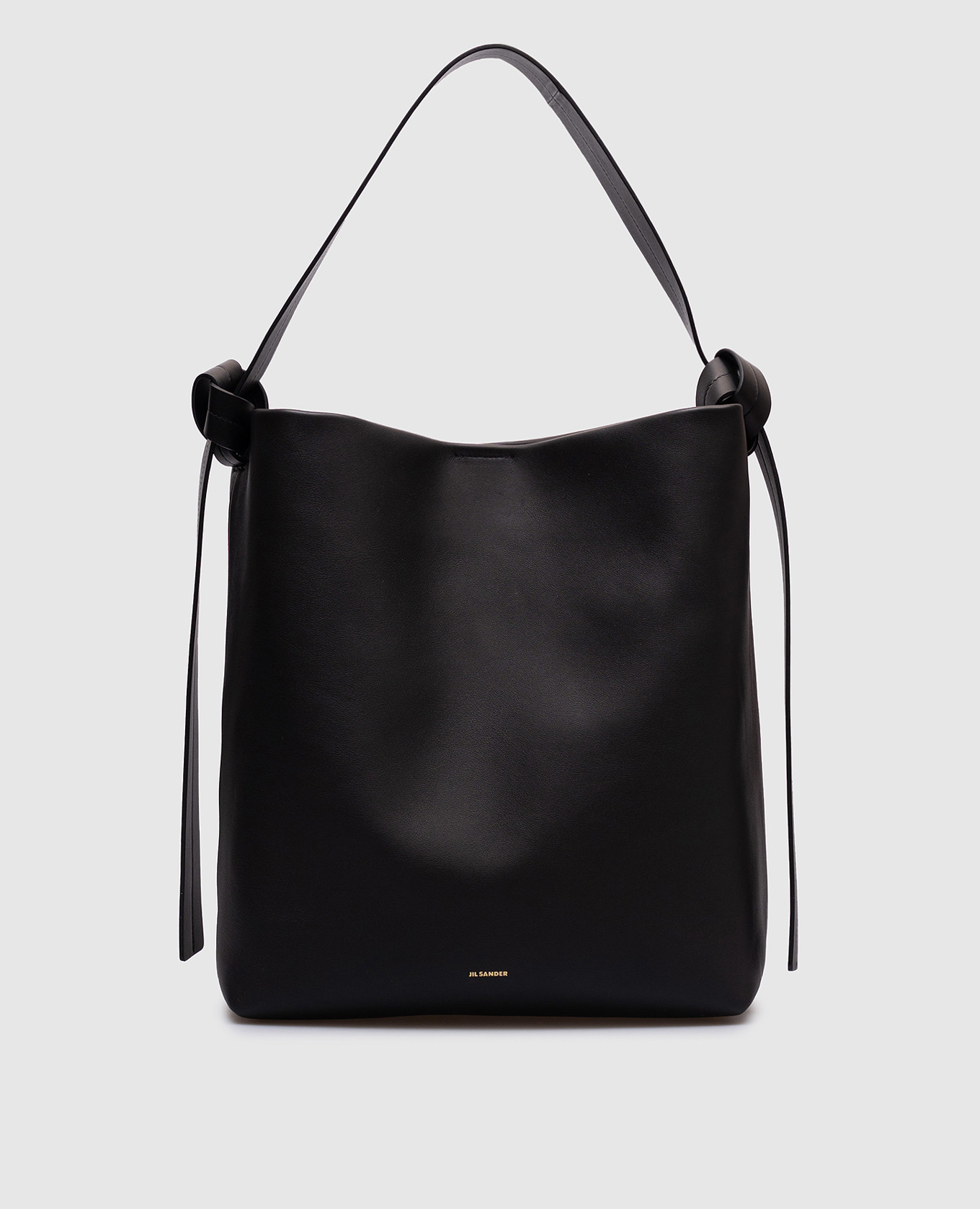 

Black leather Knot bag with logo Jil Sander