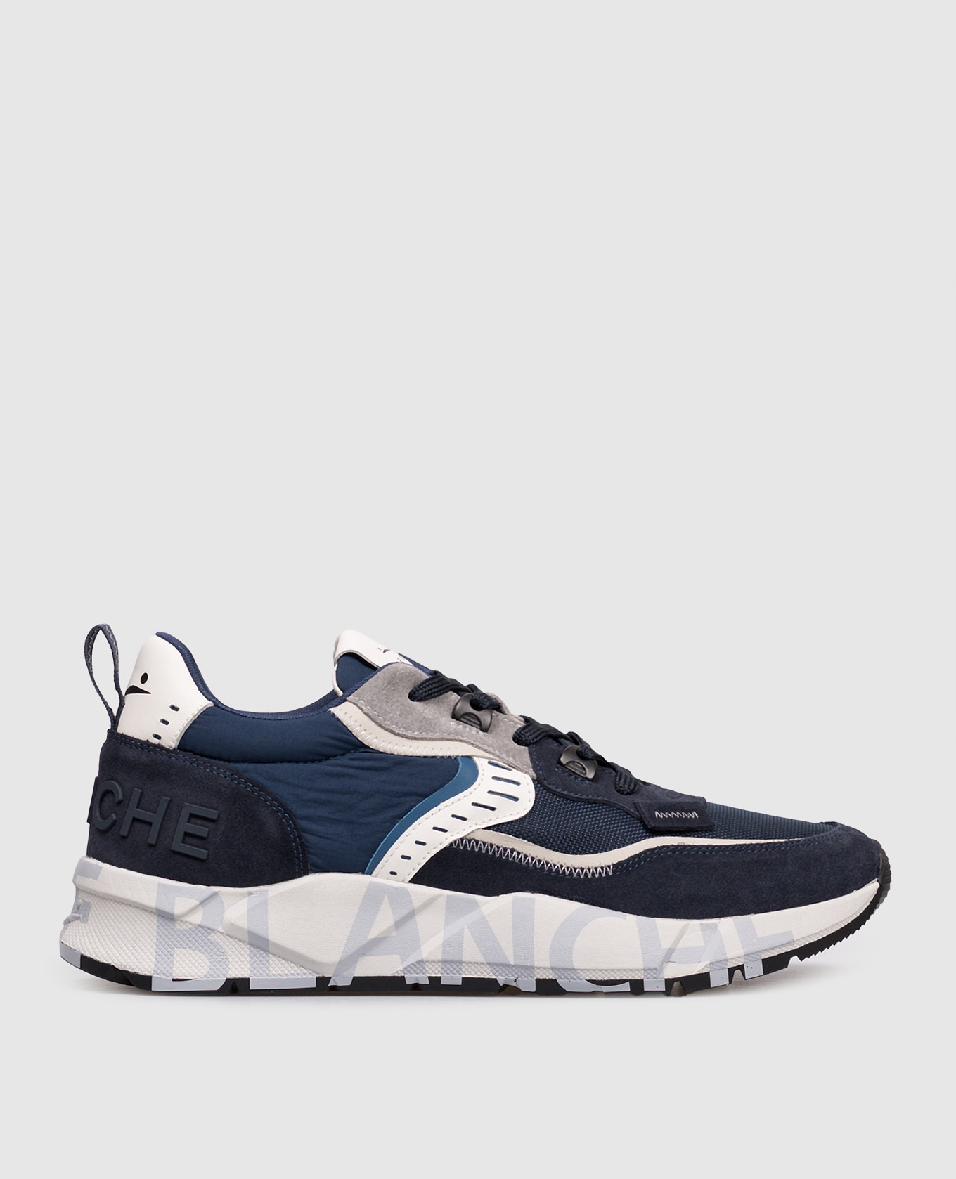 Blue combined sneakers CLUB01 with logo Voile Blanche