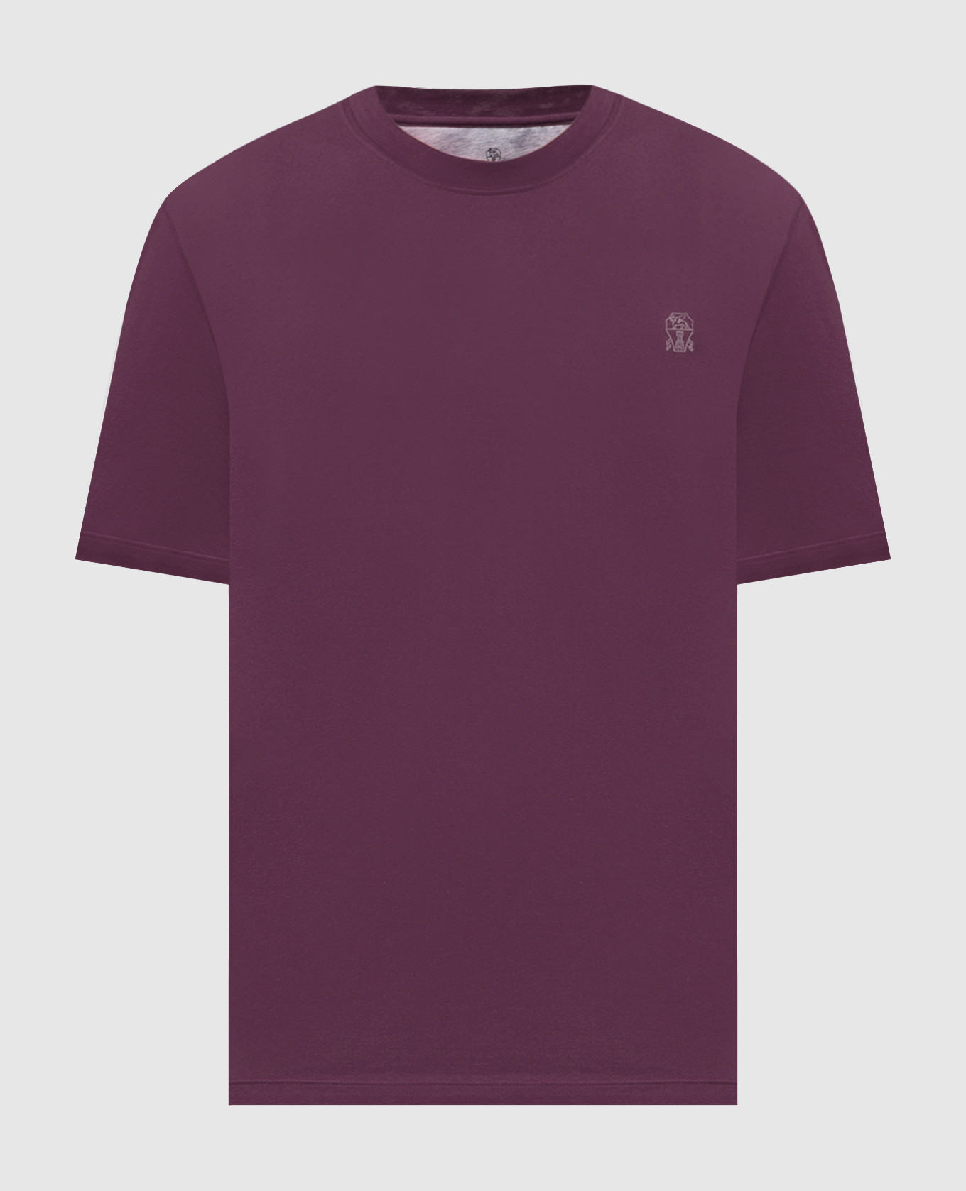 

Purple T-shirt with logo emblem print Brunello Cucinelli, Violet