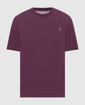 Brunello Cucinelli Purple T-shirt with logo emblem print M0B138440