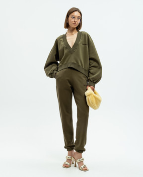 The Attico Penny logo joggers in green 247WCP34JF03