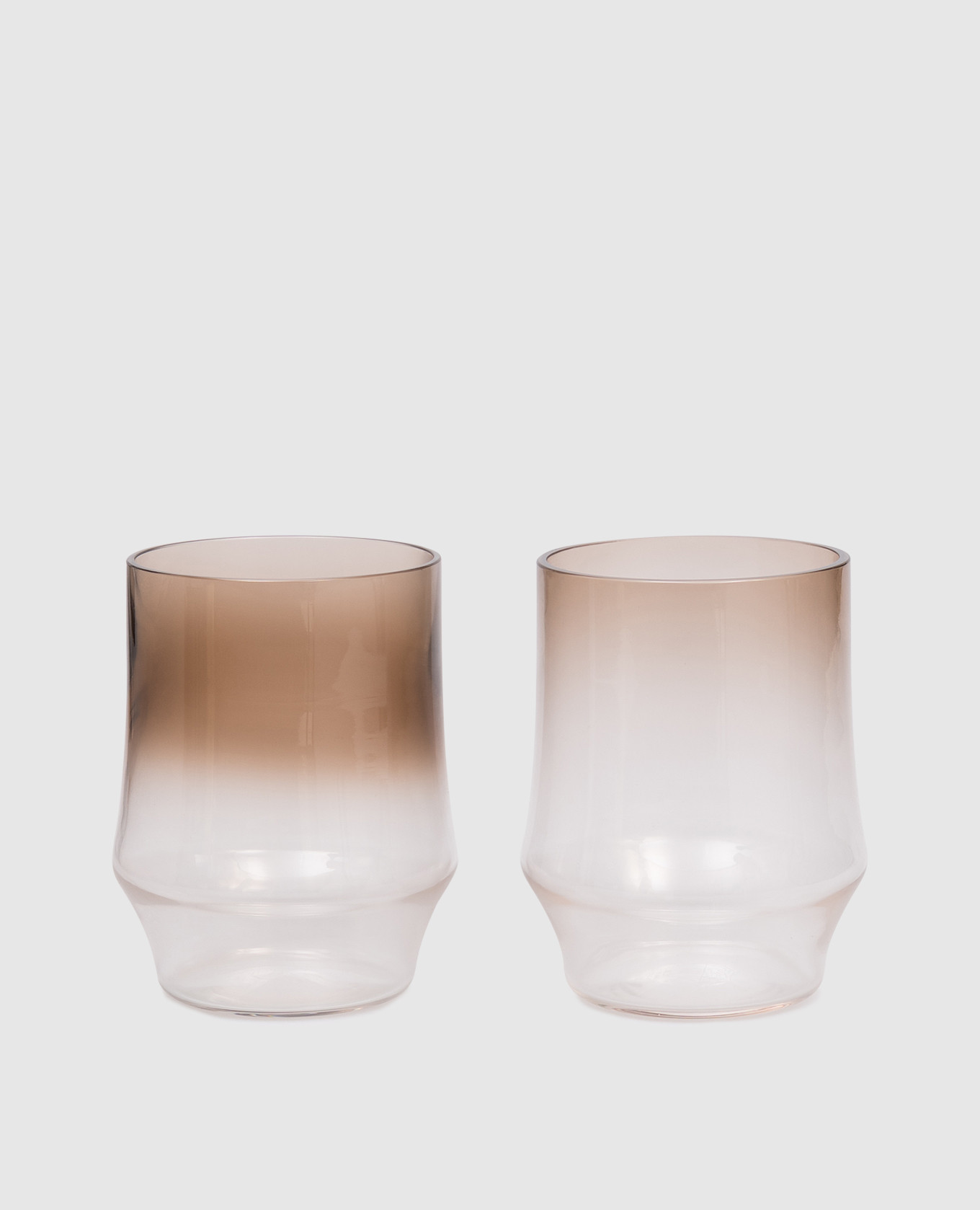Set of Murano glass cocktail glasses with logo emblem Brunello Cucinelli