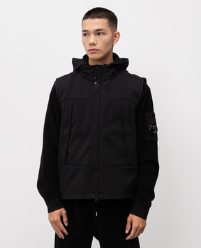 C.P. Company Black hooded vest MVE005A006097A
