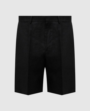 Agnona Black linen shorts T809U1YU3014