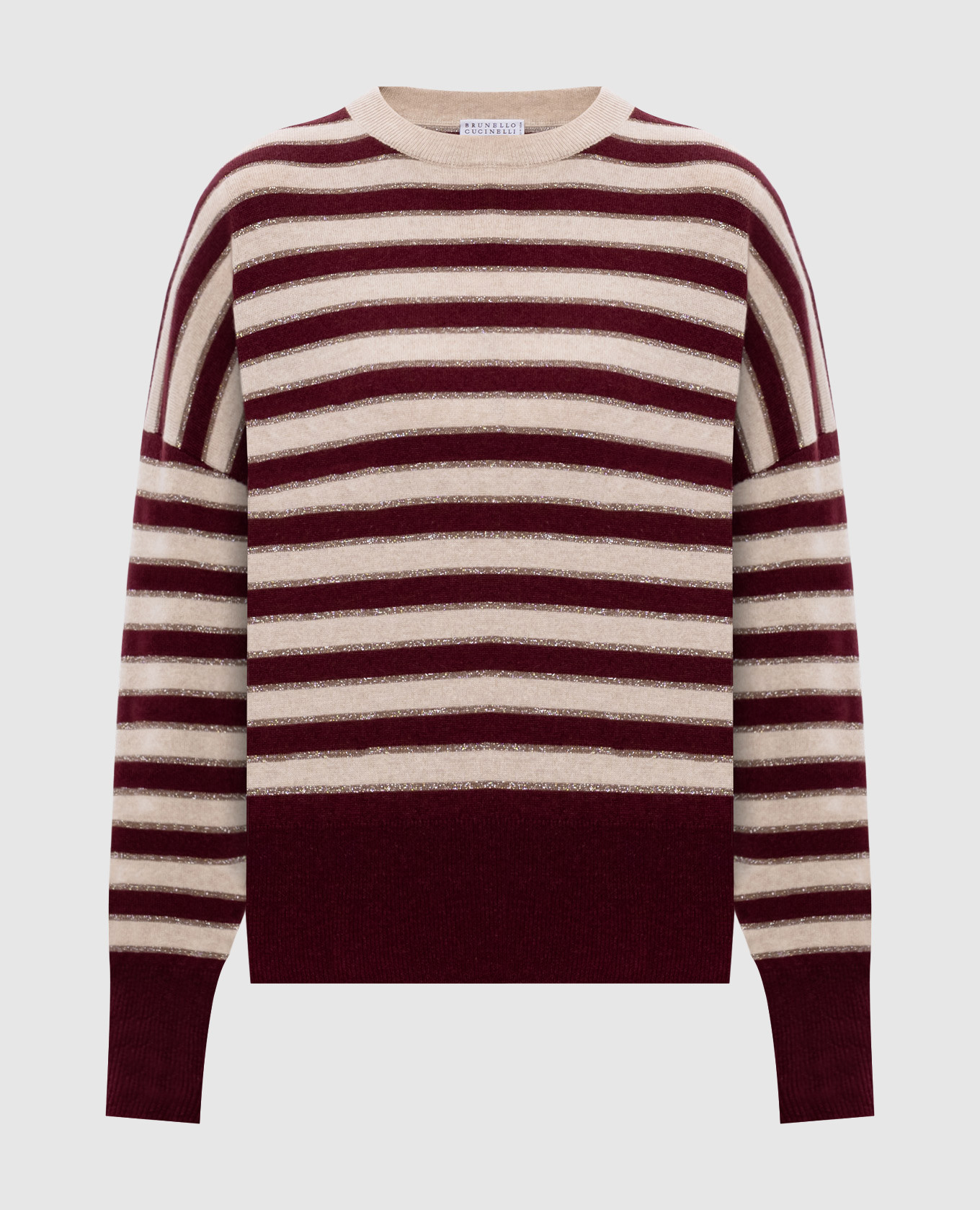 

Burgundy striped cashmere jumper Brunello Cucinelli