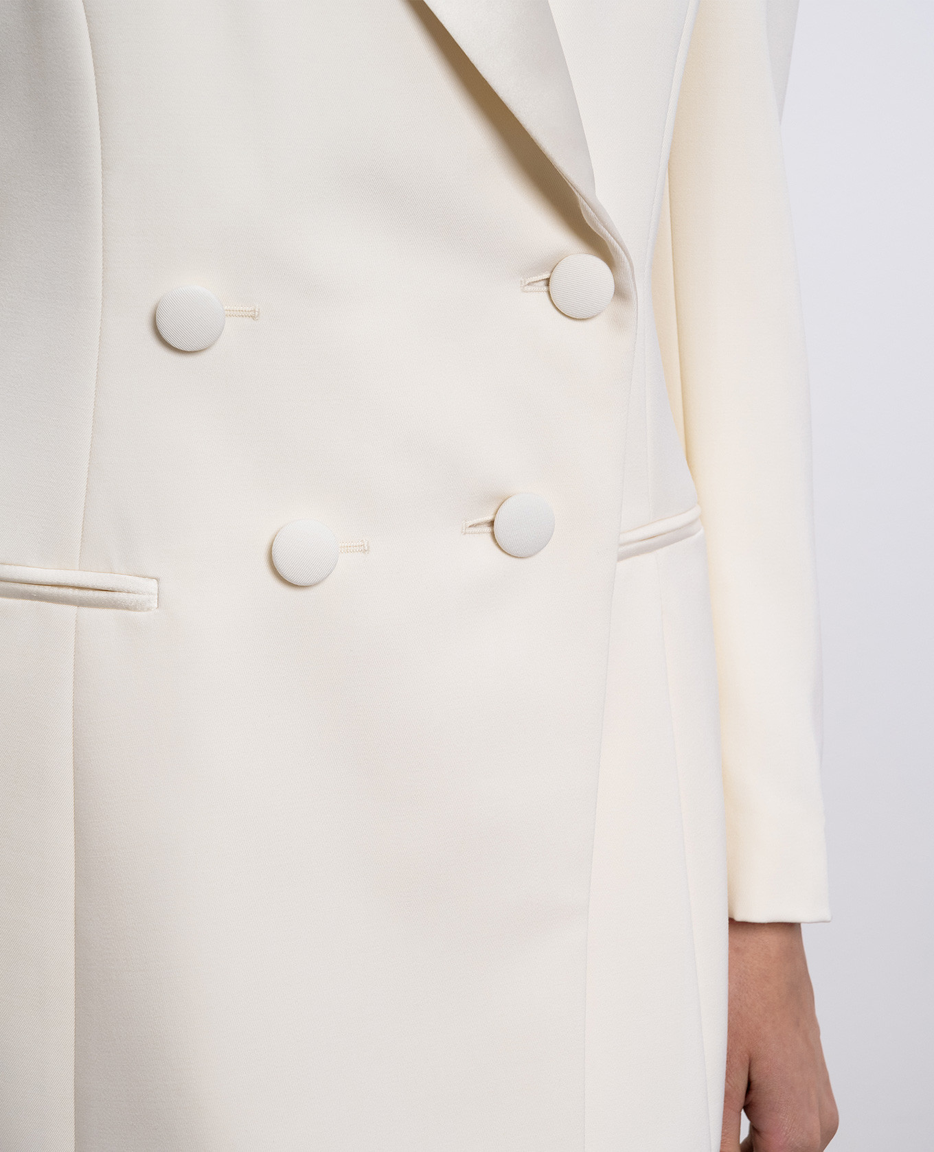 Beige double-breasted wool jacket with accent shoulders Givenchy 5