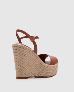 Santoni Brown leather sandals WHZY71645ZNATYLC