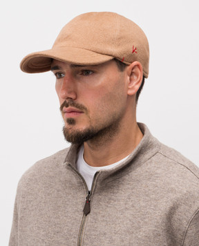 ISAIA Beige wool cap with embroidered emblem BRT01498631