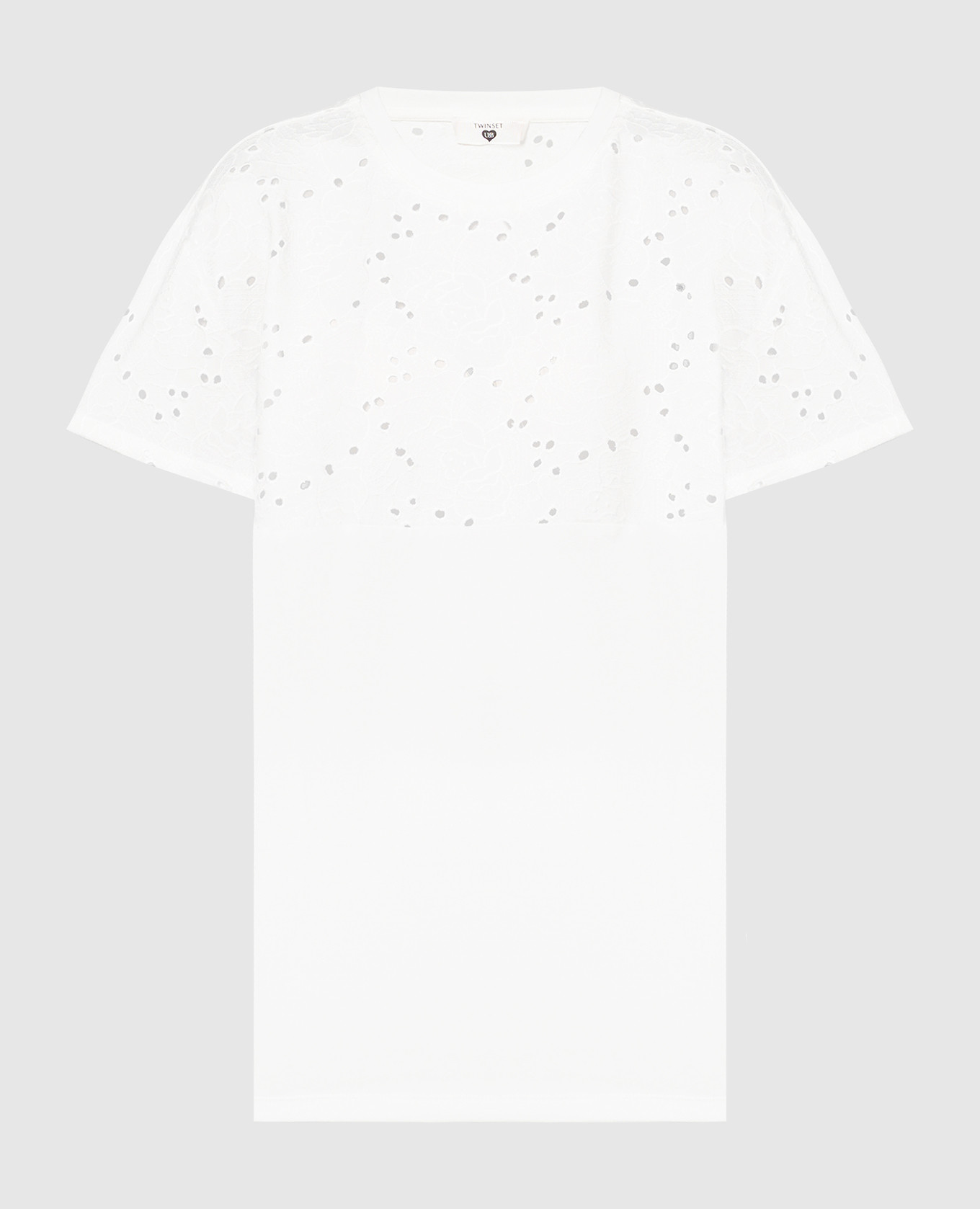 White t-shirt with embroidery Twinset
