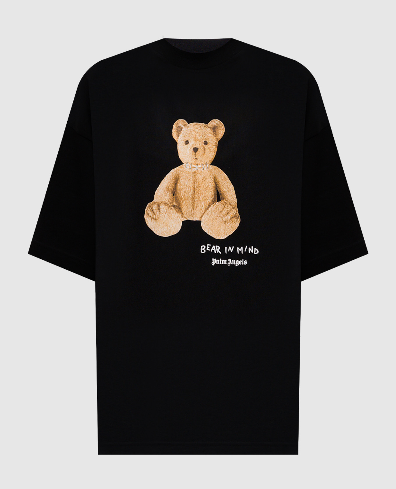 Black t-shirt with bear in mind print palm angels