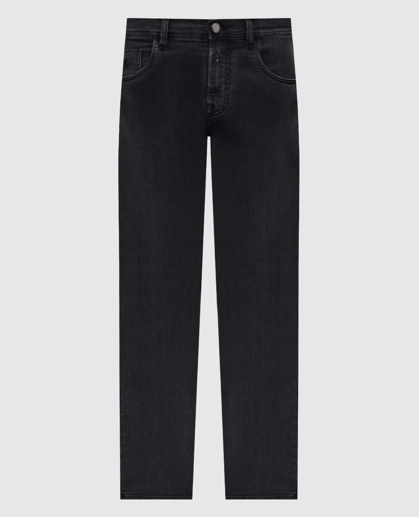 

COSTANTINO black jeans with embroidered monogram logo Scissor Scriptor