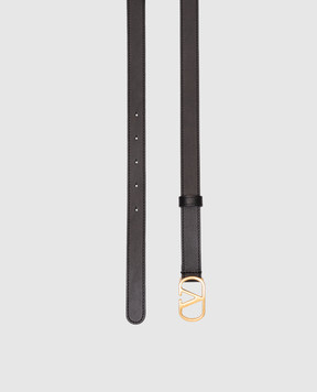 Valentino Black leather belt with VLogo emblem 7W2T0SM7IYR