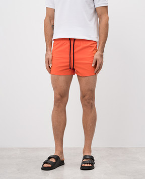 Vilebrequin Orange swim shorts with logo patch MANH9E00
